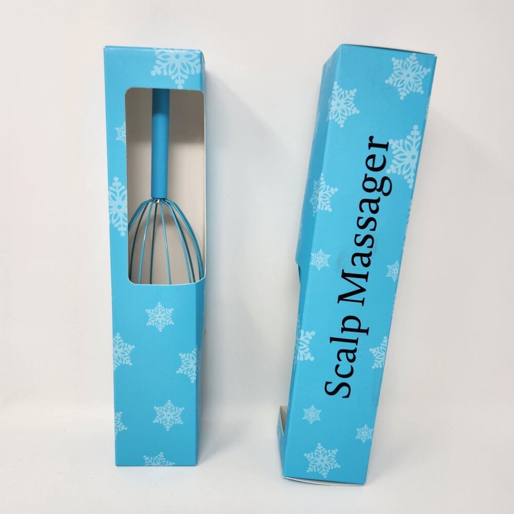 Lot of 2 Head Massager Scalp Scratcher With Box Blue Metal Relaxation NIB
